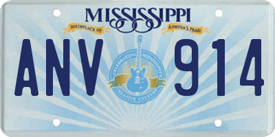 MS license plate ANV914