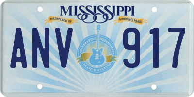 MS license plate ANV917