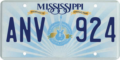 MS license plate ANV924