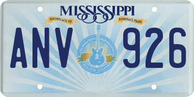 MS license plate ANV926
