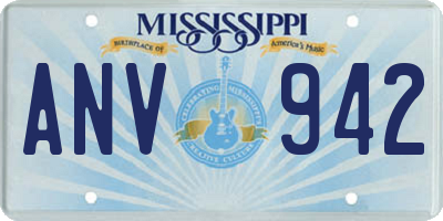 MS license plate ANV942