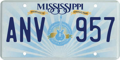 MS license plate ANV957