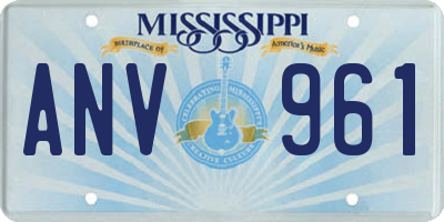 MS license plate ANV961