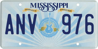 MS license plate ANV976