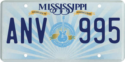MS license plate ANV995