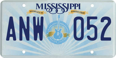 MS license plate ANW052