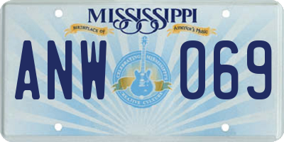 MS license plate ANW069