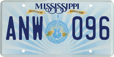 MS license plate ANW096