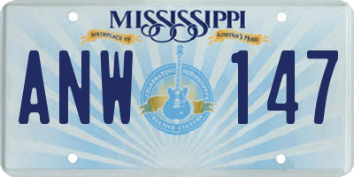 MS license plate ANW147