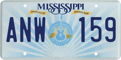 MS license plate ANW159