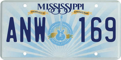 MS license plate ANW169