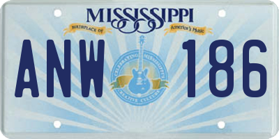 MS license plate ANW186