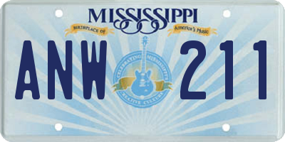 MS license plate ANW211