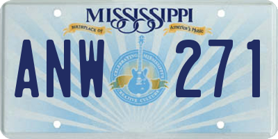 MS license plate ANW271