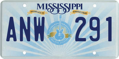 MS license plate ANW291