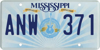 MS license plate ANW371