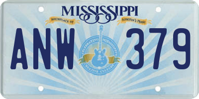 MS license plate ANW379