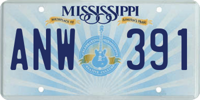 MS license plate ANW391