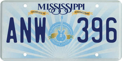 MS license plate ANW396