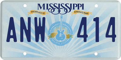 MS license plate ANW414