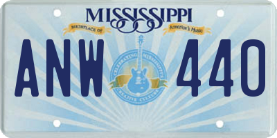 MS license plate ANW440