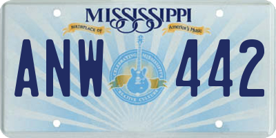 MS license plate ANW442