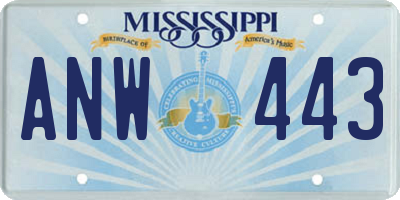 MS license plate ANW443