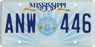 MS license plate ANW446