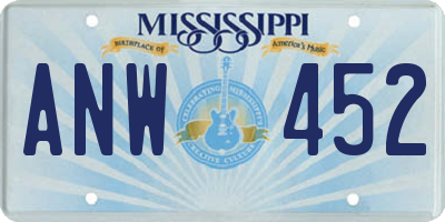 MS license plate ANW452