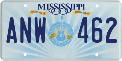 MS license plate ANW462
