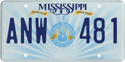 MS license plate ANW481