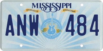 MS license plate ANW484