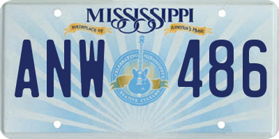 MS license plate ANW486