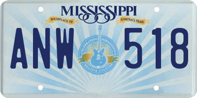 MS license plate ANW518