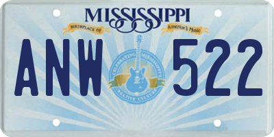 MS license plate ANW522