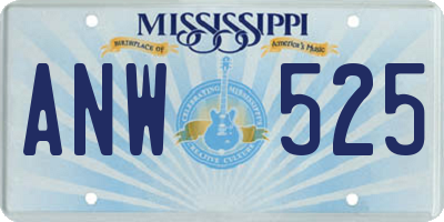 MS license plate ANW525