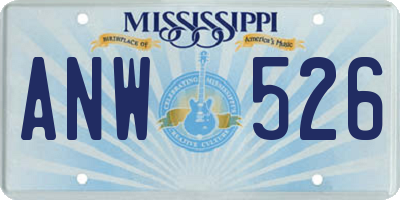 MS license plate ANW526