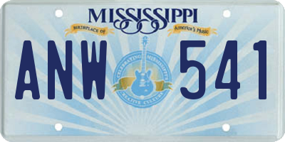 MS license plate ANW541