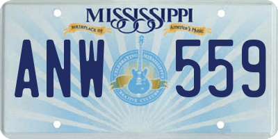 MS license plate ANW559