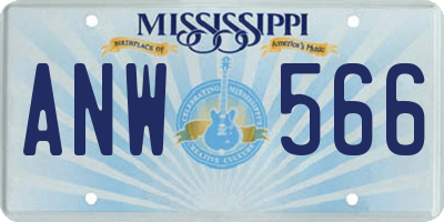 MS license plate ANW566
