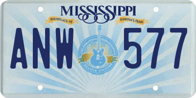 MS license plate ANW577