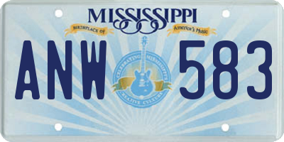MS license plate ANW583