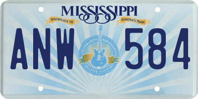 MS license plate ANW584