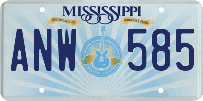 MS license plate ANW585