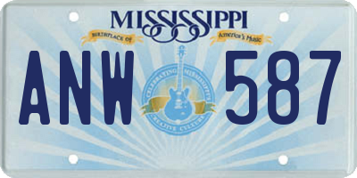 MS license plate ANW587