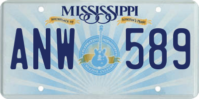 MS license plate ANW589