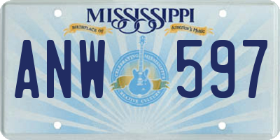 MS license plate ANW597