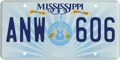 MS license plate ANW606
