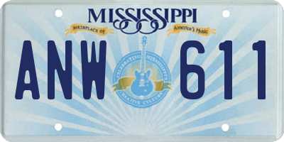 MS license plate ANW611