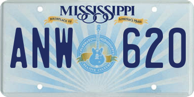MS license plate ANW620